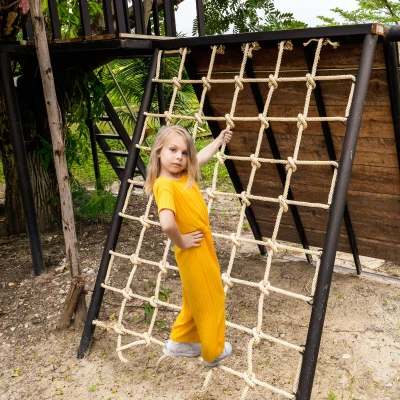 Outsunny Rete d'arrampicata per bambini 150x1x200cm Marrone