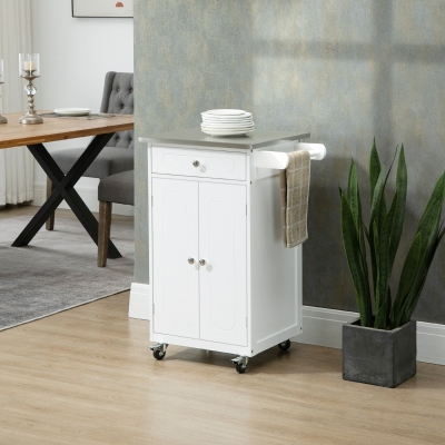 HOMCOM Carrello da cucina 60x45x85cm Bianco