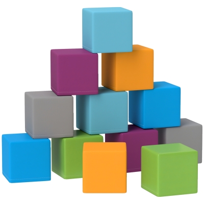 HOMCOM Juguete de trepar y gatear para niños, espuma de EPE suave, 20x20x20 cm, Multicolor, 1-3 años