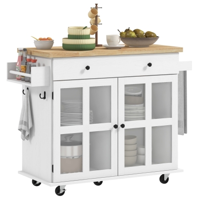 HOMCOM Isola da cucina 115.5x46.2x86.5cm Bianco