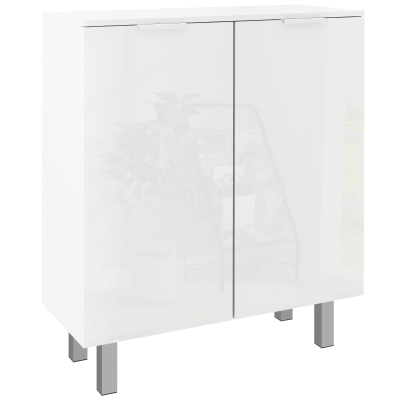 HOMCOM Five-Shelf Shoe Storage Cupboard White