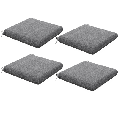 Outsunny Conjunto de Almofadas para Cadeiras 47x47x7 cm Conjunto de 4 Peças Almofadas para Cadeiras de Jardim Impermeáveis Cinza