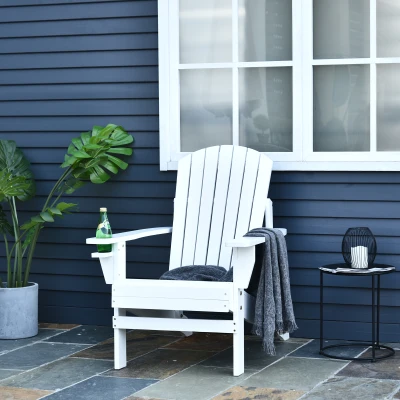 Outsunny Sedia da giardino adirondack 72.5cm x 97cm x 93cm bianco
