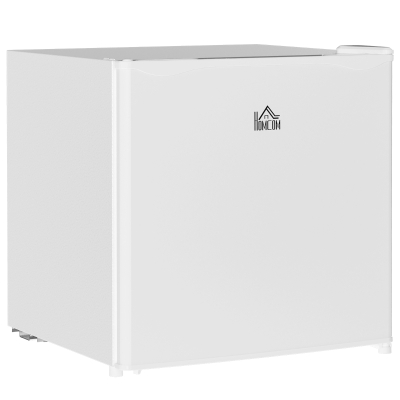 HOMCOM Mini Frigorífico Silencioso 46L Classe F com Temperatura Ajustável e Porta Reversível 48x44x49 cm Branco