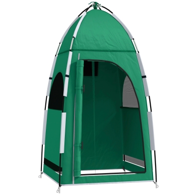 Outsunny Tenda de Duche Portátil Tenda de Privacidade Emergente 122x122x213 cm UPF30+ Trocador para Campismo Sanita Verde