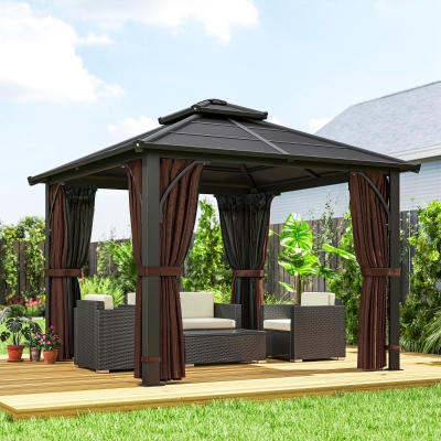 Gazebo 300L x 300W x 275Hcm Brown