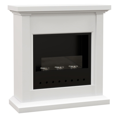 HOMCOM Lareira de Bioetanol com Depósito de 1,2L Tempo de Combustão 3H para Interiores 16-18 m² 63,5x24x66 cm Branc
