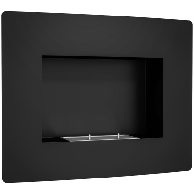HOMCOM Lareira de Bioetanol de Parede com Depósito de 0,9L Tempo de Combustão 3,3H para Interiores 15-20 m² 66x16x52 cm Preto