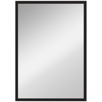 HOMCOM Espelho de Parede Decorativo 50x70 cm Espelho Retangular Espelho de Sala com 4 Ganchos Metálicos Estilo Moderno Preto
