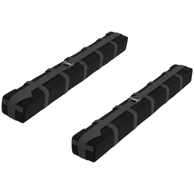 HOMCOM Barras de Tejadilho Universais para Veículos 2 Peças com Cordas de Fixação Tecido Oxford 85x10x8 cm Preto