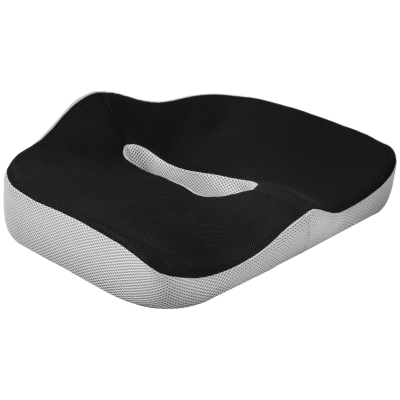 HOMCOM Almofada de Assento com Espuma de Viscoelástica para Cadeira com Base Antiderrapante e Capa de Malha 44x39x13 cm Preto