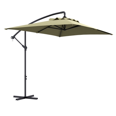 Outsunny Umbrelă Suspendată cu Orificii de Ventilaţie, 3x2 m, Bej