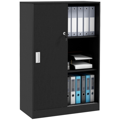 Dulap de Birou cu 3 Rafturi, 80x40x120 cm, Negru