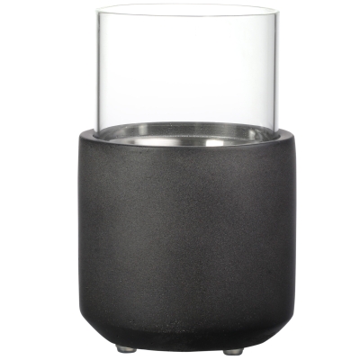 HOMCOM Lareira de Bioetanol de Mesa Capacidade 0,4L Combustão 2,5h 12x12x19cm Cinza Escuro