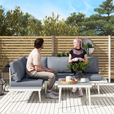 Set Mobilier de Grădină din 3 Piese, 139x63x65 cm, Gri