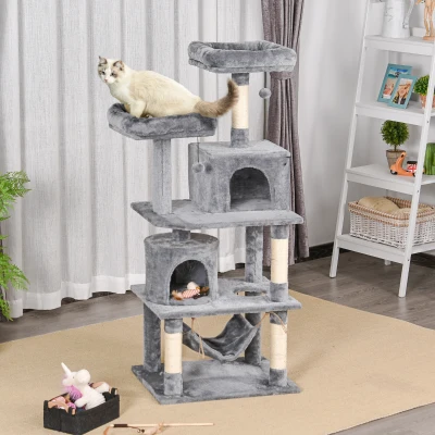 PawHut Krabpaal voor katten klimboom voor katten kattenmeubel met sisalpalen
