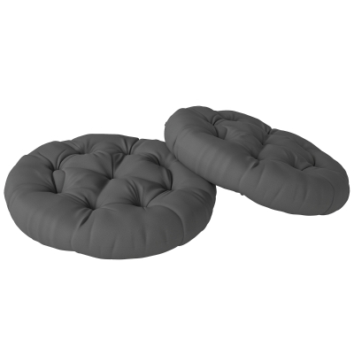 Outsunny Set of Two Φ60cm Outdoor Cushions - Dark Grey