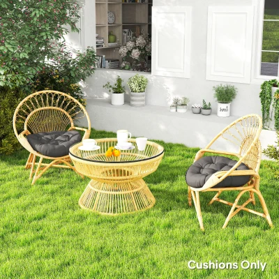 Outsunny Set of Two Φ60cm Outdoor Cushions - Dark Grey
