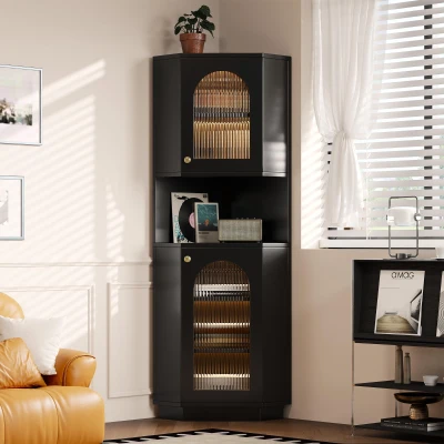 Armoire de salle de bain avec bande lumineuse, Noir