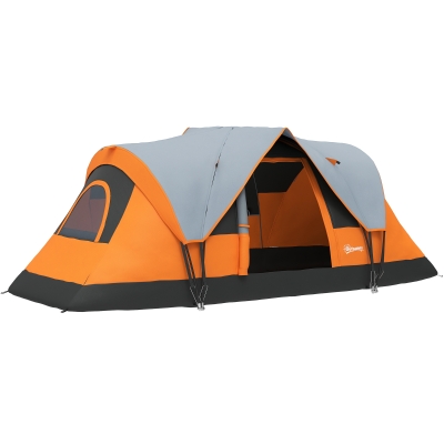 Outsunny Dome Camping Tent 5-6 Man - Orange