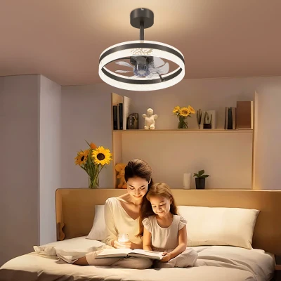 HOMCOM Ceiling Fan with LED Light and Remote Black