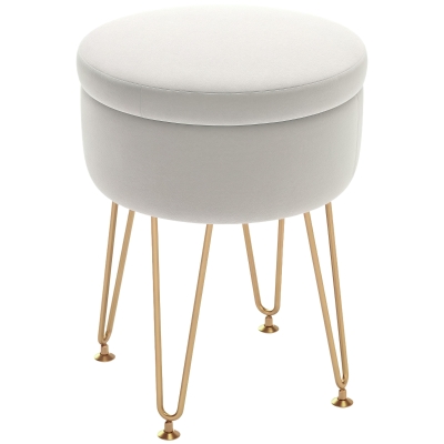 Storage Ottoman 33cm x 33cm x 43cm Cream