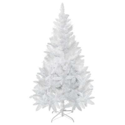 HOMCOM Árbol de Navidad Artificial 150 cm con 358 Ramas Hojas de Plástico Decoración Navideña para Interiores Blanco