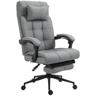 Vinsetto Ergonomic Office Chair Light Grey with Footrest