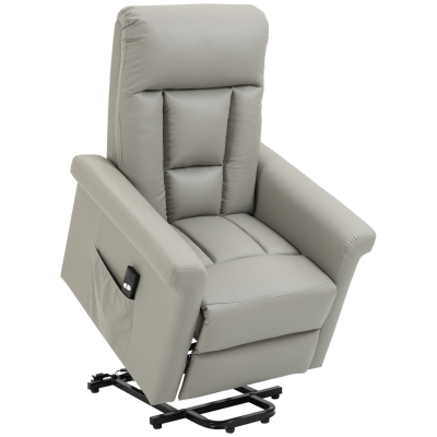 HOMCOM Power Lift Recliner Sofa Chair Grey for Elderly