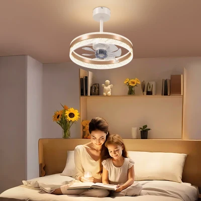 HOMCOM Ceiling Fan with LED Light and Remote Gold
