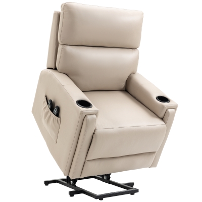 HOMCOM Electric Recliner Chair with Massage & Heat - Beige