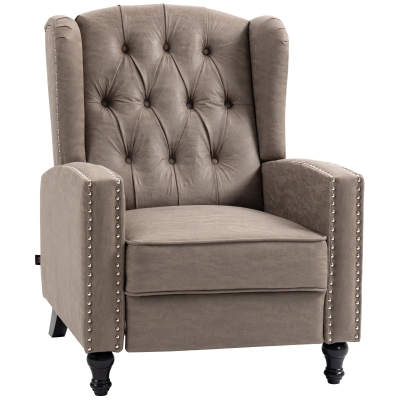 HOMCOM Chesterfield Reclining Armchair Brown