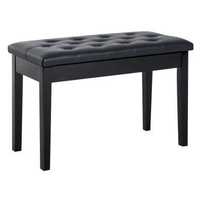 HOMCOM PU Leather Piano Stool with Storage Black 76x36cm