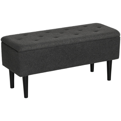 Storage Ottoman 95cmx38cmx45cm Dark Grey