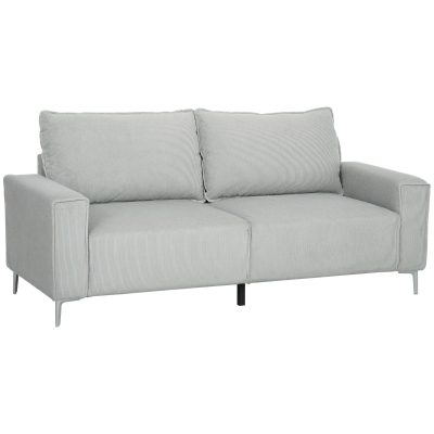 HOMCOM 3-Seater Corduroy Sofa Light Grey