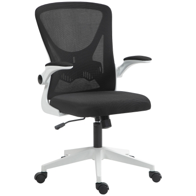 Vinsetto Mesh Back Office Chair Flip-Up Arms Black & White