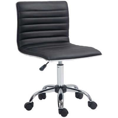 HOMCOM Adjustable Swivel Office Chair PU Leather Black