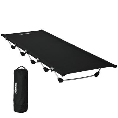 Outsunny Portable Aluminium Camping Bed 150kg Support Grey