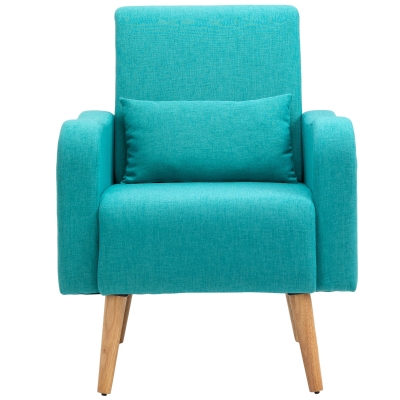 HOMCOM Accent Chair Upholstered Teal Lounge Sofa