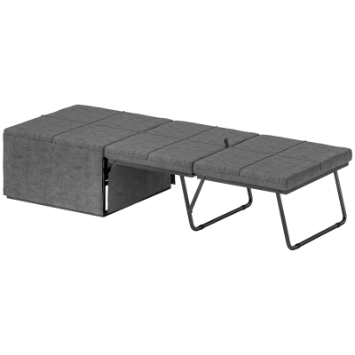 Folding Bed 181.5L x 69W x 37H cm Grey