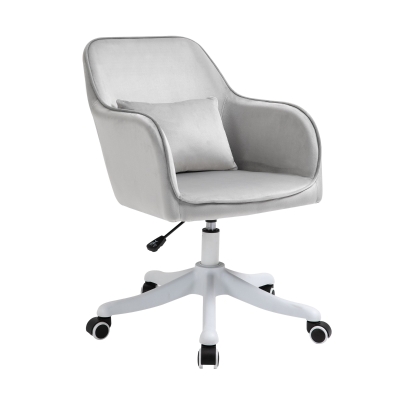 Vinsetto Velvet Office Chair with Massage Pillow Grey