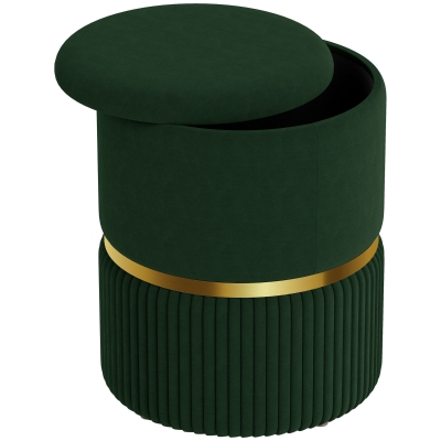 Storage Stool 36cm x 36cm x 44cm Dark Green