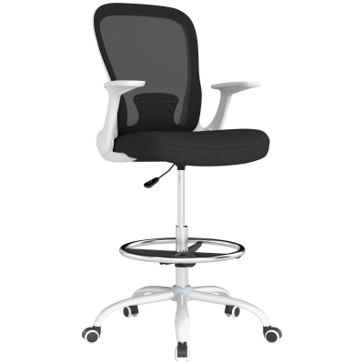 HOMCOM Ergonomic Draughtsman Chair Black White