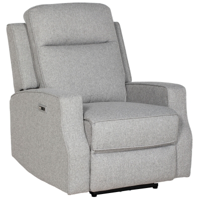 HOMCOM Electric Reclining Chair USB Footrest Grey
