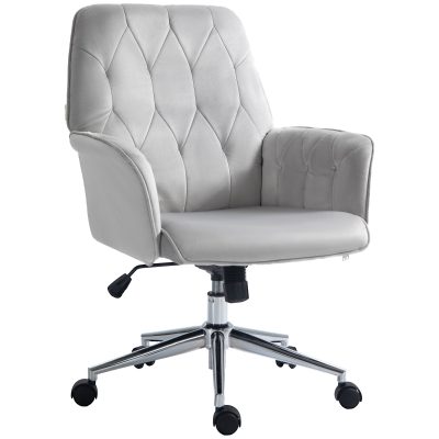 Vinsetto Modern Swivel Computer Chair Light Grey