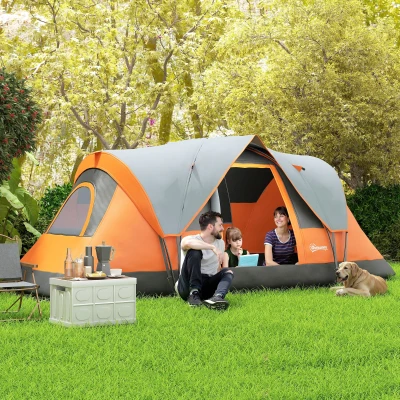 Outsunny Dome Camping Tent 5-6 Man - Orange