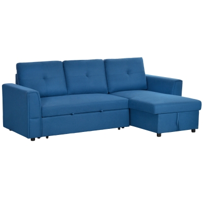 3 Seater Sofa Bed 232cmx141cmx85cm Dark Blue