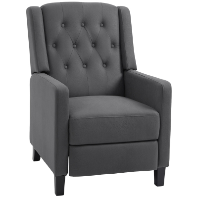 HOMCOM Wingback Recliner Chair Microfibre Deep Grey