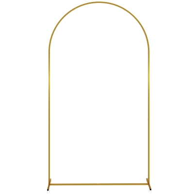 Outsunny Arco de Jardim de Metal para Decoração Casamentos com Revestimento em Pó Resistente às Intempéries 120x40x220 cm Dourado