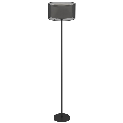 HOMCOM Vloerlamp, Dubbelkleurige Lampenkap, Voetschakelaar, Metaal, Zwart+Wit